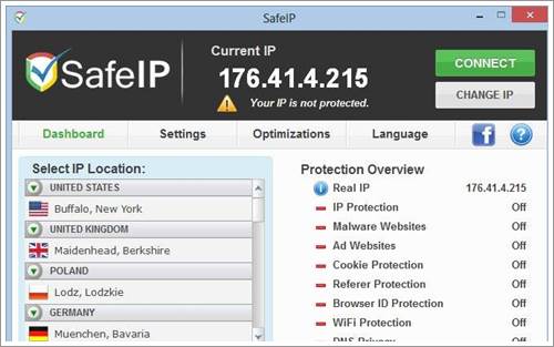 Türkçe Ücretsiz IP Gizleme ve Yasaklı Sitelere Giriş Programı İndir – SafeIP İndir
